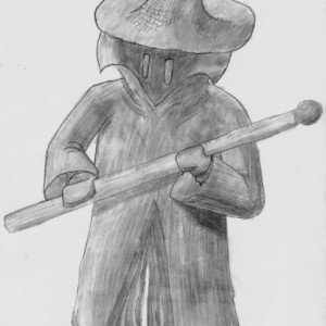 Black Mage:
I freehanded this, but it was obviously inspired by the Black Mage (AKA "Wizard") from Final Fantasy.