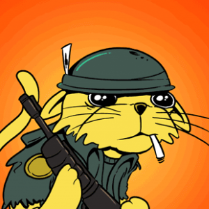 A war-weary Kitten. Not pictured: advancing Hitercorns