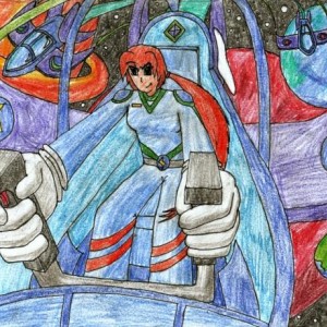 I added some color to this. The scanner doesn't particularly like colored pencils, especially not the erasable kind that I use. If I want this to look good in color, I'll probably have to do it digitally, eh? What do you think?