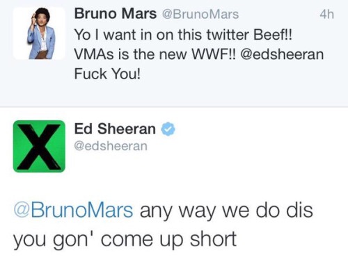 Bruno Mars is burnt.