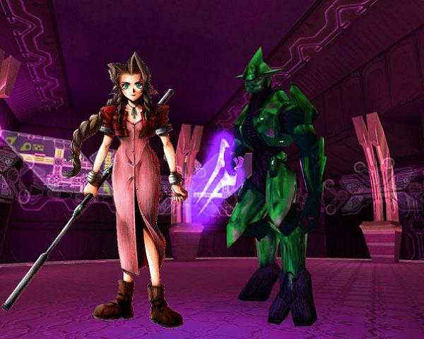 This pic was finished on Aeris's (Or, if you'd rather have me call her by her original name, Aerith's) Birthday back in 2006, and precisely 3 years later, it shows up on the Internet to be viewed by all.
